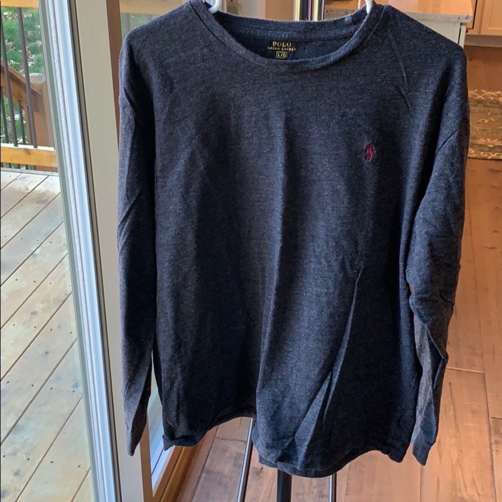 Polo men’s gray long sleeve large shirt
